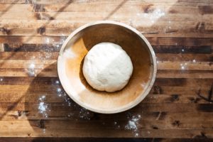 dough in dough bowl focaccia bread